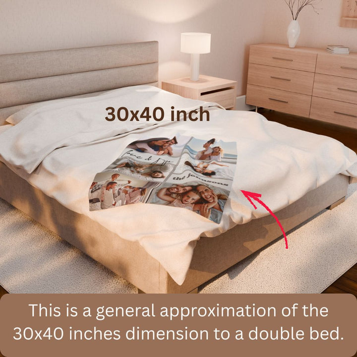 Personalized  Plush Blanket - Love And Joy