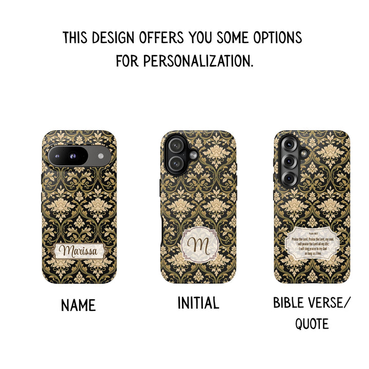 Traditional Batik Pattern Tough Phone Cases Personalizable - Neutral Grid