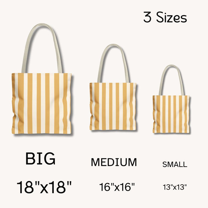 Yellow Stripes Print Tote Bag