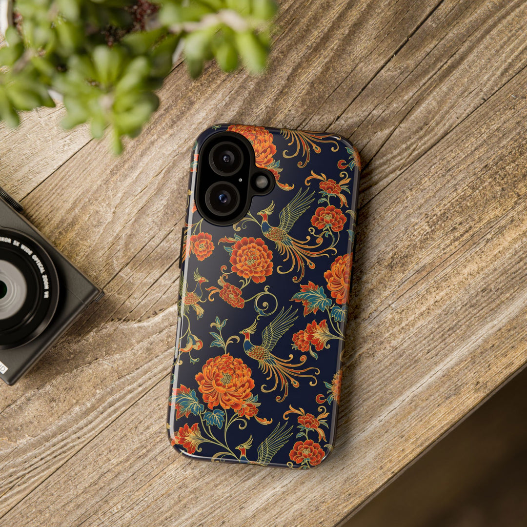 Traditional Batik Pattern Tough Phone Cases Personalizable - Traditional Peacock Batik Pattern