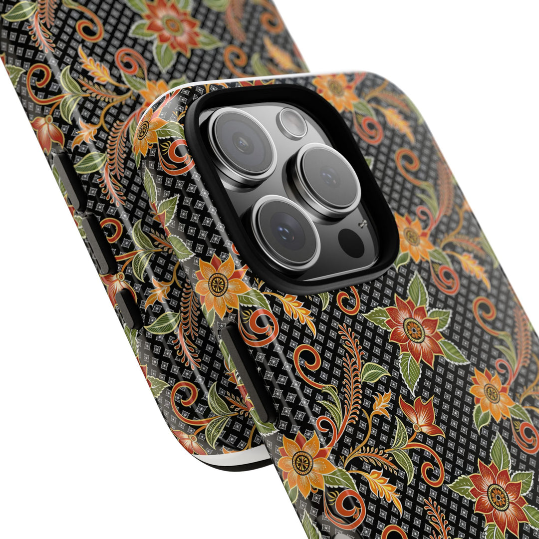 Modern Batik Pattern Tough Phone Cases Personalizable - Flower 3