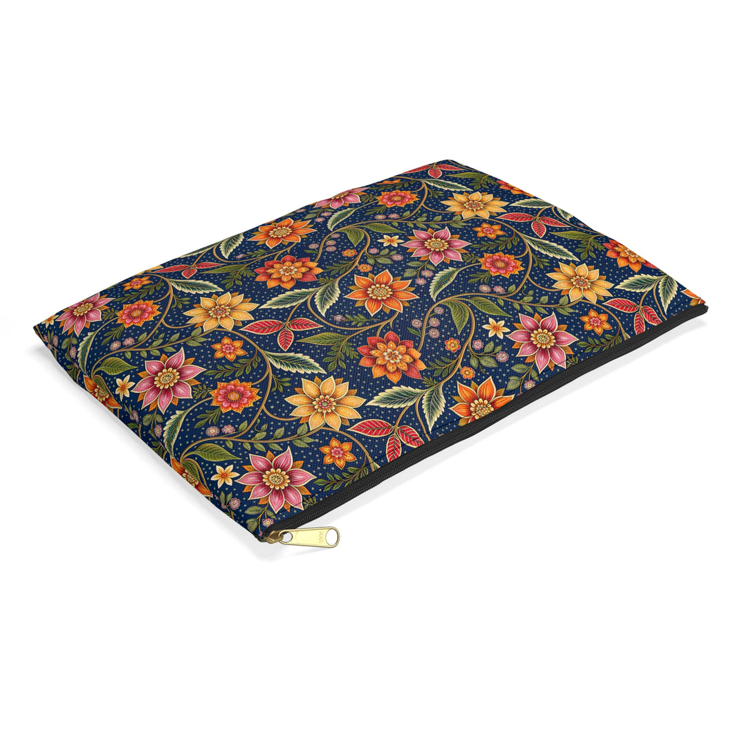 Batik Print Makeup And Accessory Pouch - Batik Flower 7