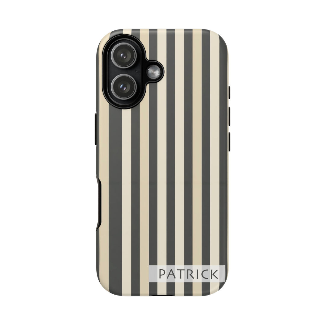 Personalized Tough Phone Case Brown Stripe