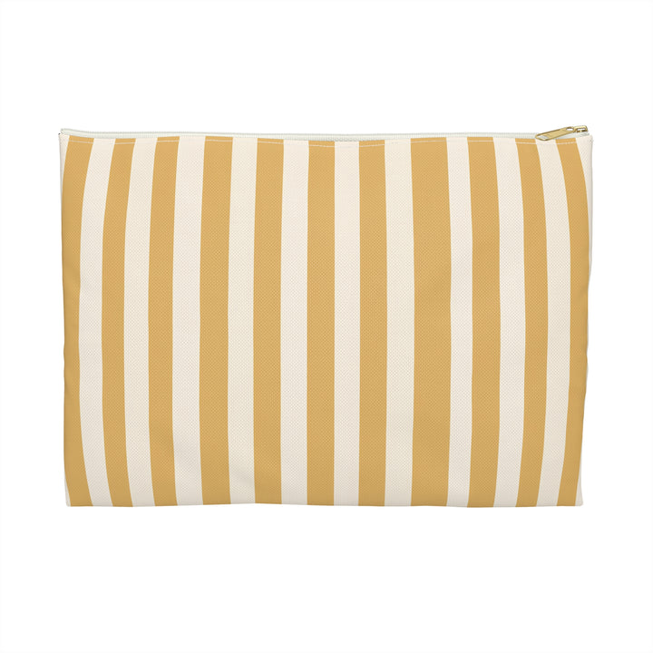 Yellow Stripes Print Makeup And Accessory Pouch