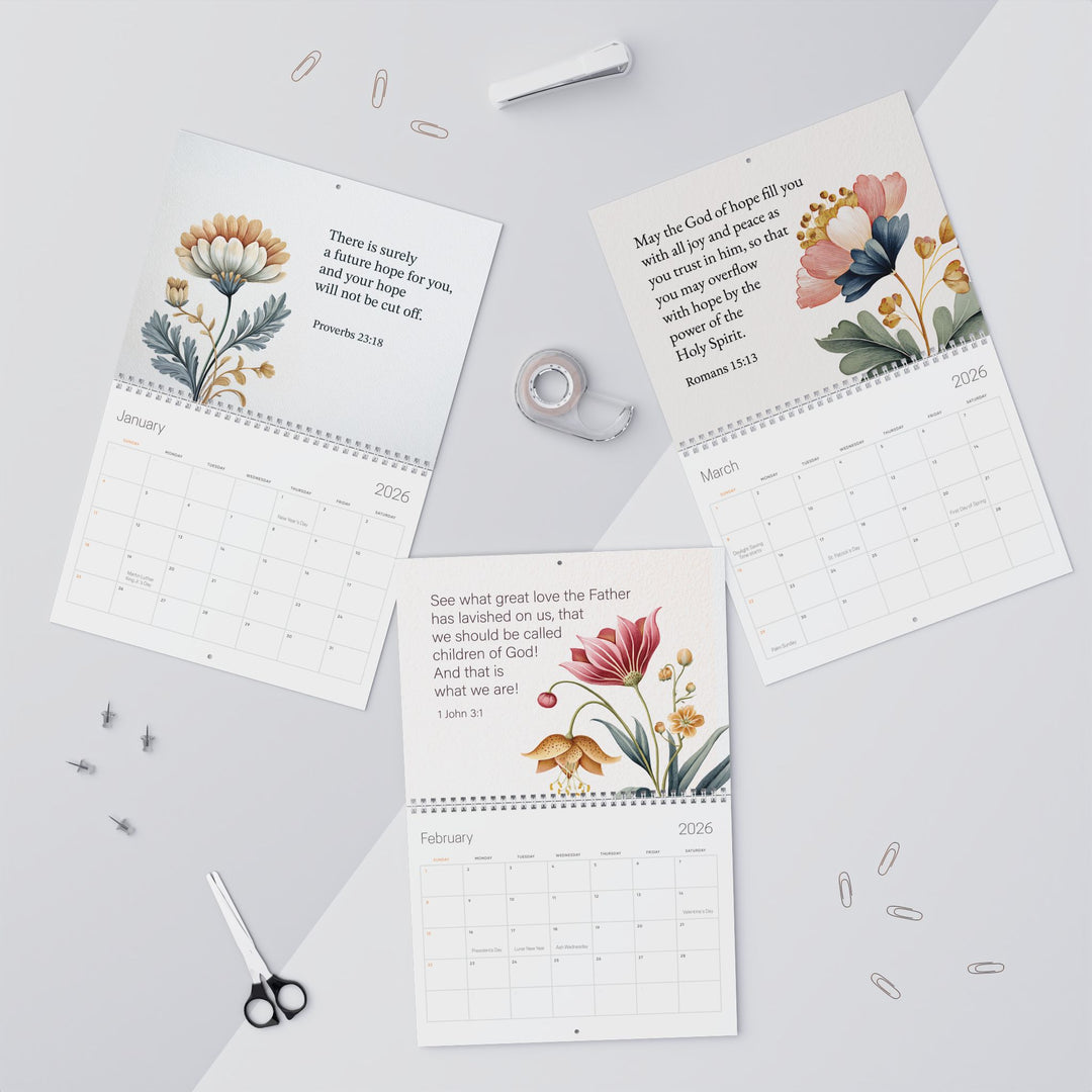 2026 Wall Calendar Botanical Flower  - Personalized