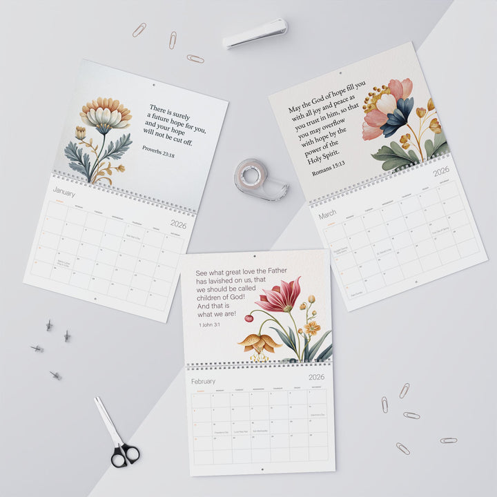 2026 Wall Calendar Botanical Flower  - Personalized
