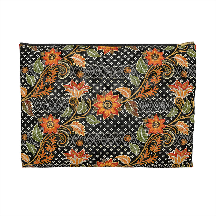 Batik Print Makeup And Accessory Pouch -  Aesthetic Floral 3
