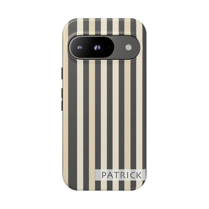 Personalized Tough Phone Case Brown Stripe