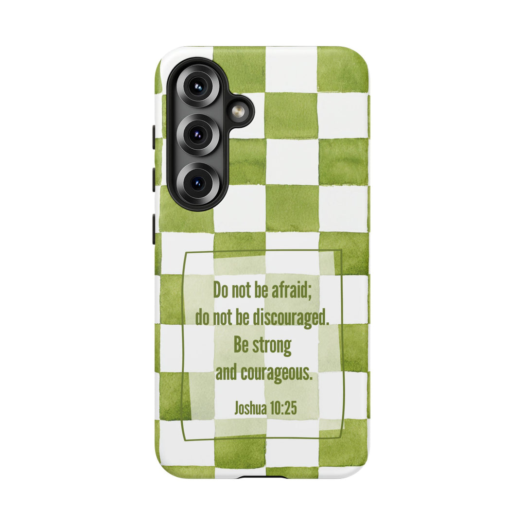 Personalized Tough Phone Case Green Checkered Pattern