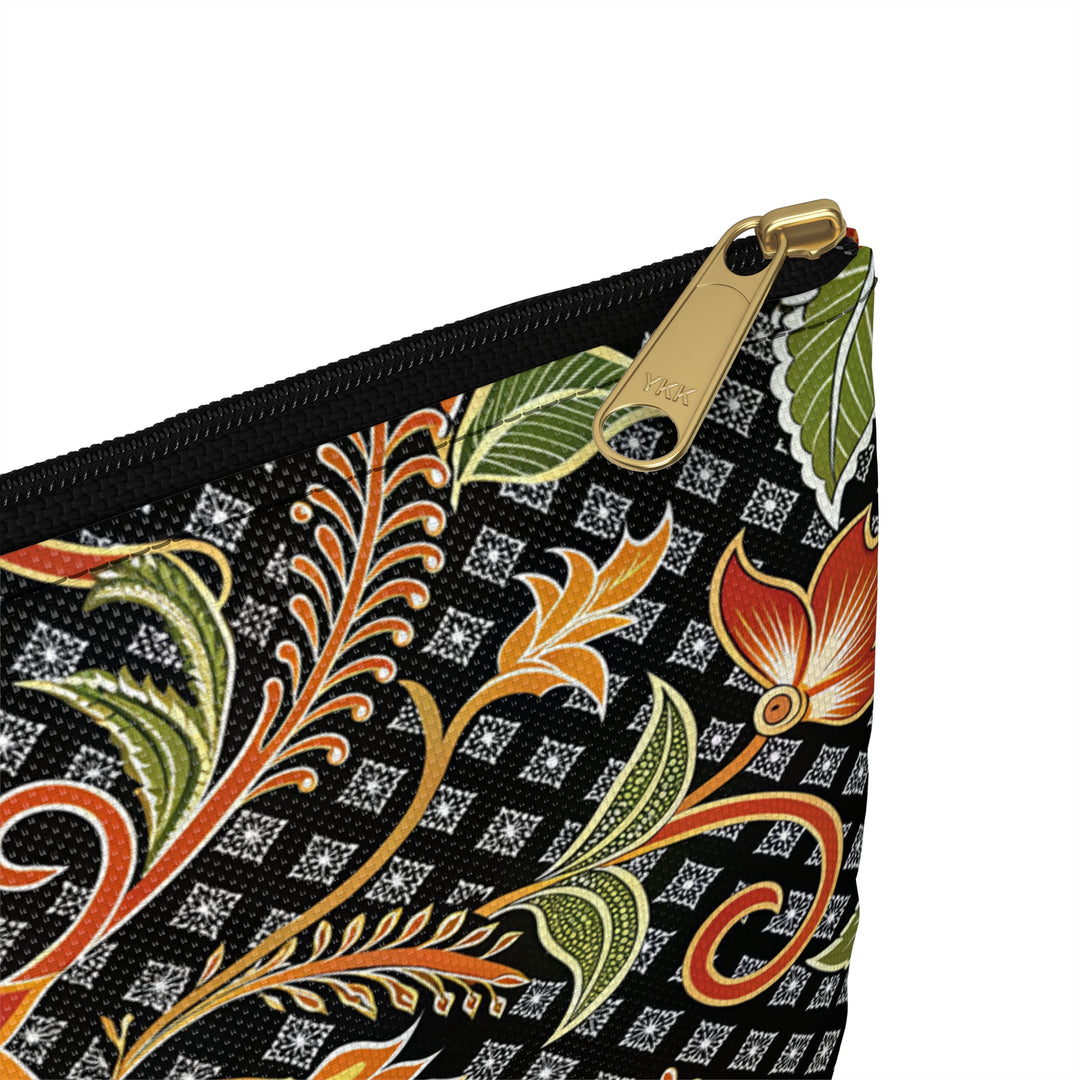 Batik Print Makeup And Accessory Pouch - Batik Flower 3