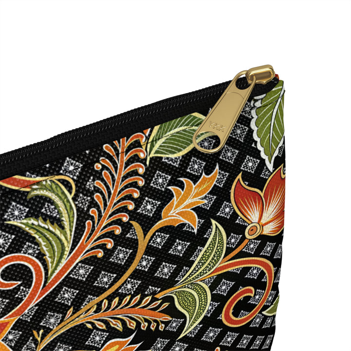 Batik Print Makeup And Accessory Pouch - Batik Flower 3