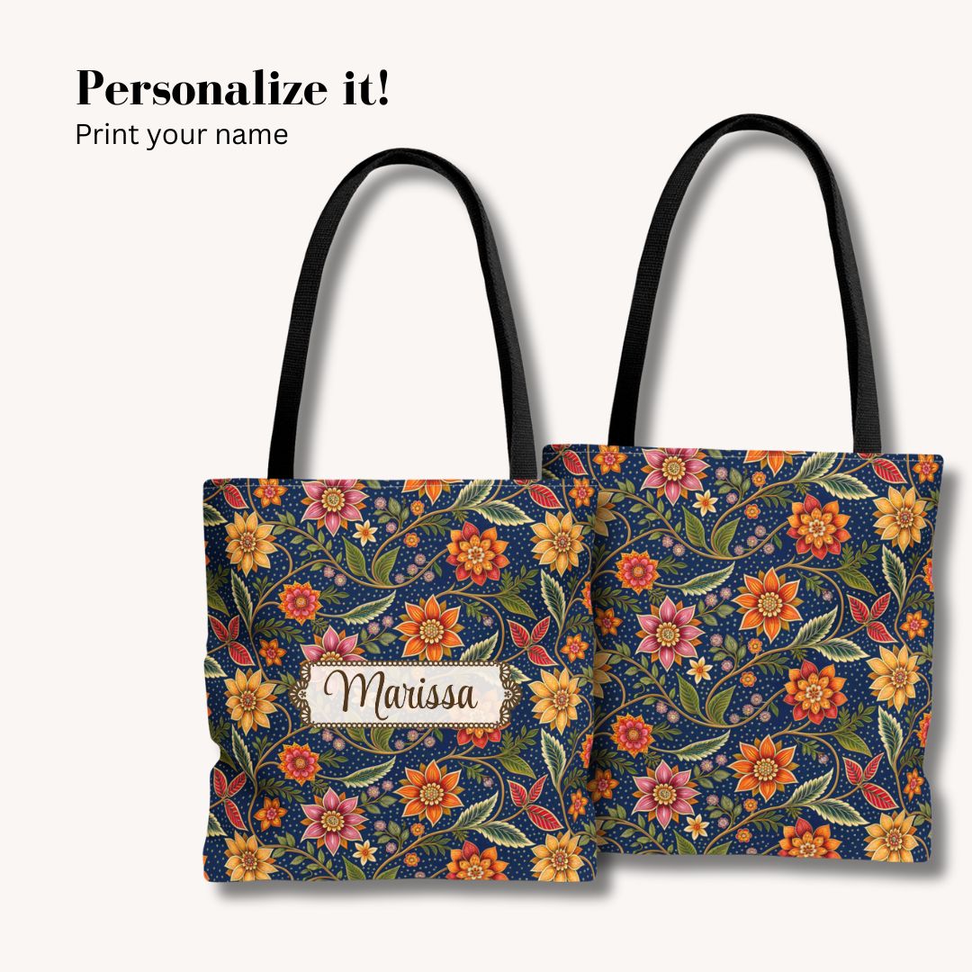 Batik Print Tote Bag -  Batik Flower 7