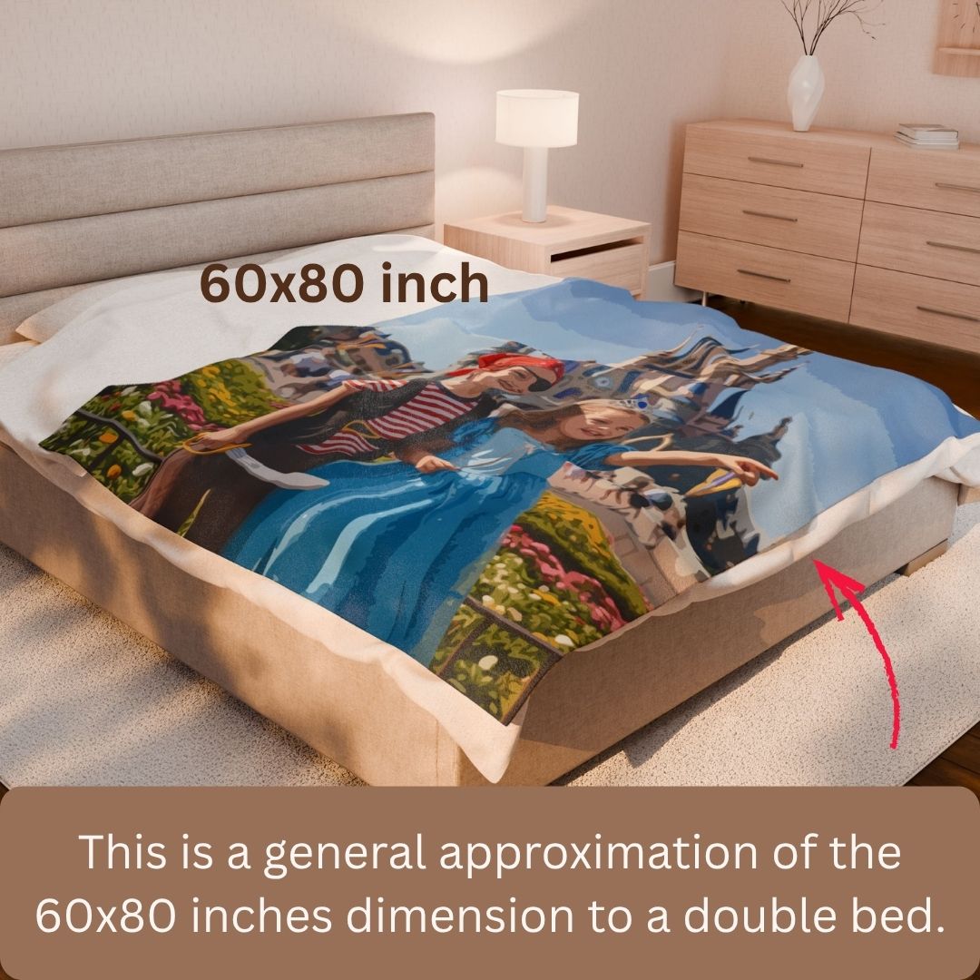 Custom Photo  Plush Blanket - Love Laughter