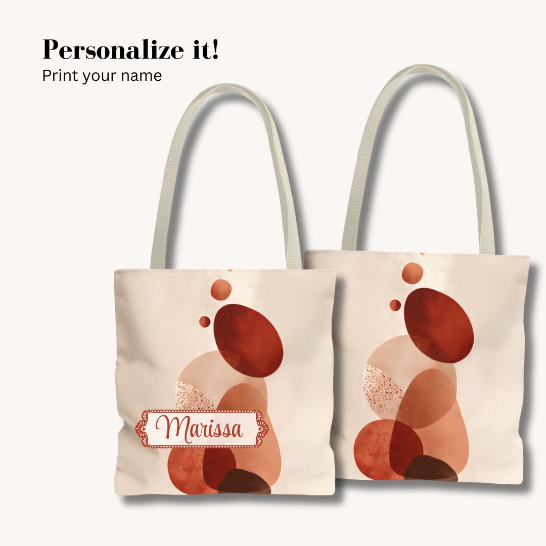 Abstract Print Tote Bag -   Warm Tones 2