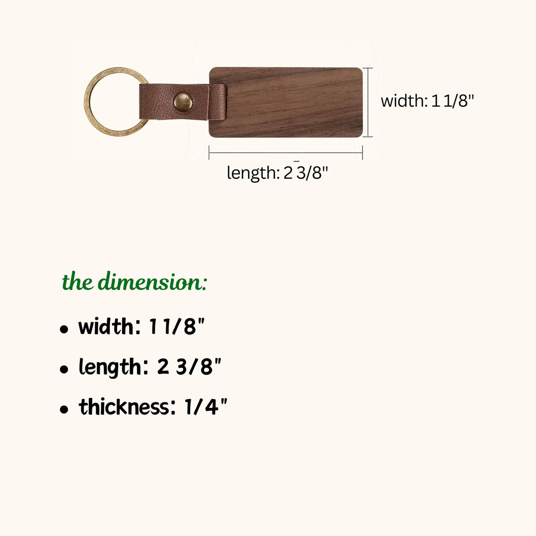 Personalized Wooden Keychain - Dark Brown