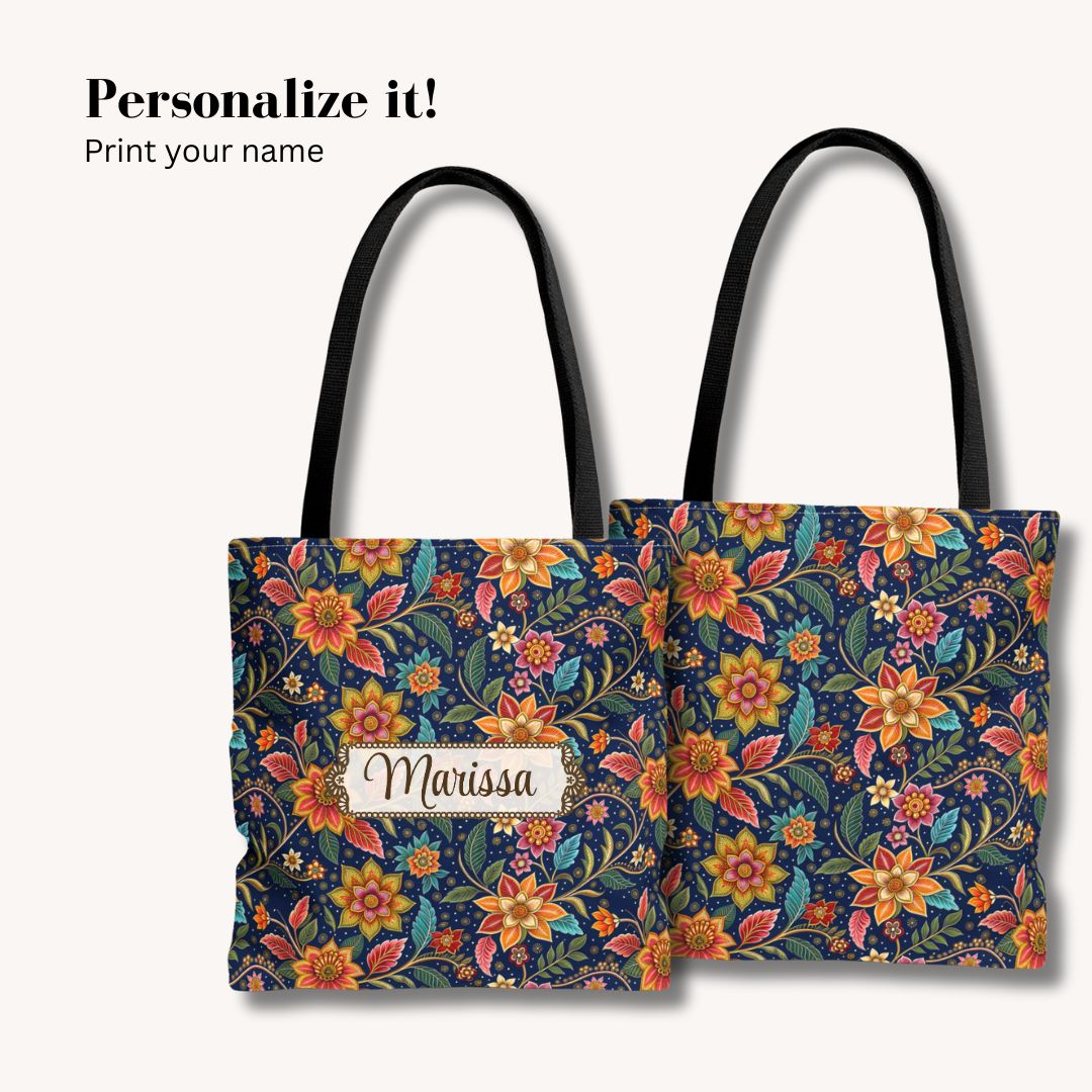 Batik Print Tote Bag -  Batik Flower 10