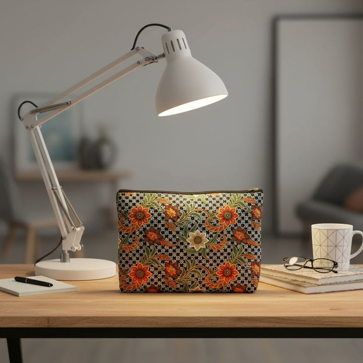 Batik Print Makeup And Accessory Pouch -  Aesthetic Floral 4