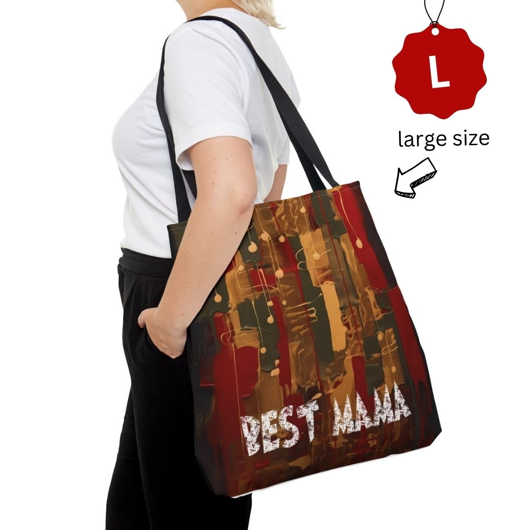 Abstract Red and Gold Ornaments Holiday Tote Bag Personalized