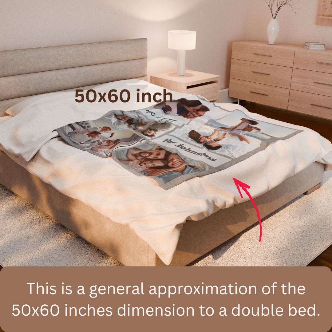 Personalized  Plush Blanket - Love And Joy