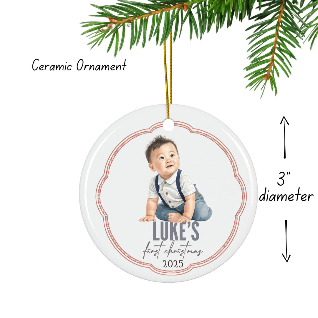 Personalized Photo Christmas Ornament: First Baby Ornament