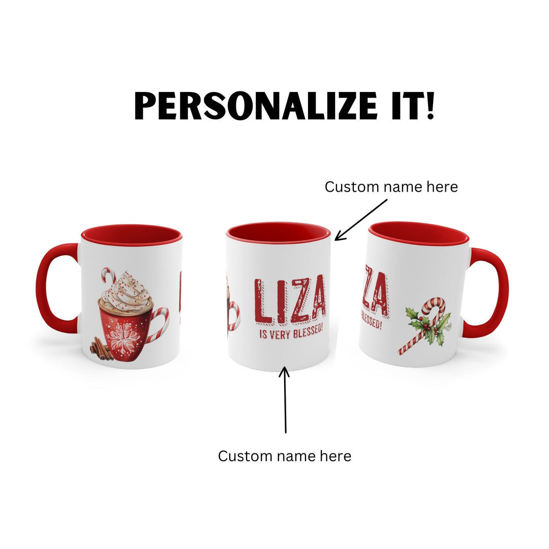 Personalized 11oz Ceramic Coffee Holiday Hot Cocoa, Very Blessed