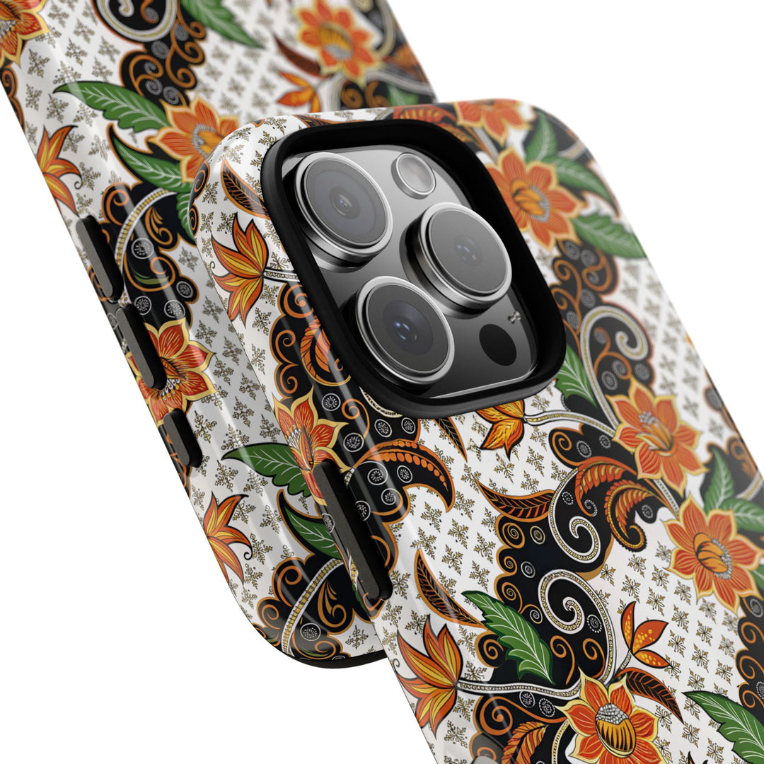 Modern Batik Pattern Tough Phone Cases Personalizable - Flower 2