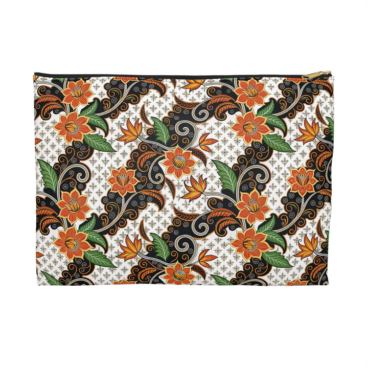 Batik Print Makeup And Accessory Pouch - Batik Flower 2