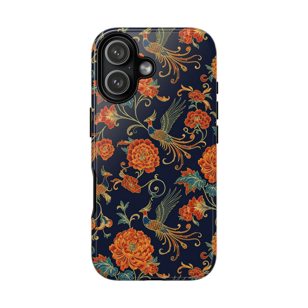 Traditional Batik Pattern Tough Phone Cases Personalizable - Traditional Peacock Batik Pattern