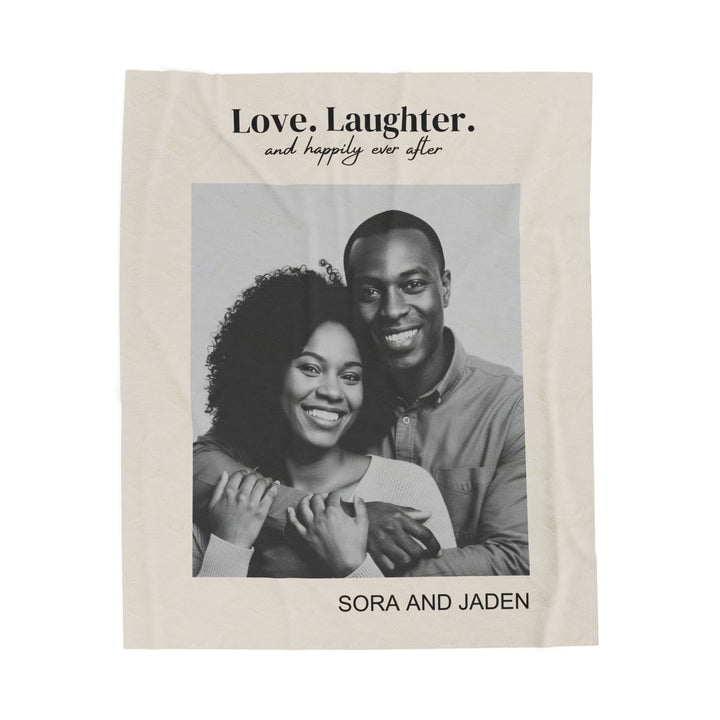 Personalized  Plush Blanket - Love Laughter