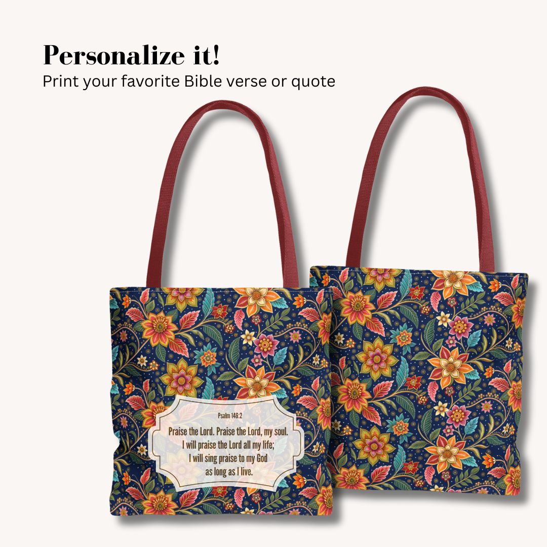 Batik Print Tote Bag -  Batik Flower 10