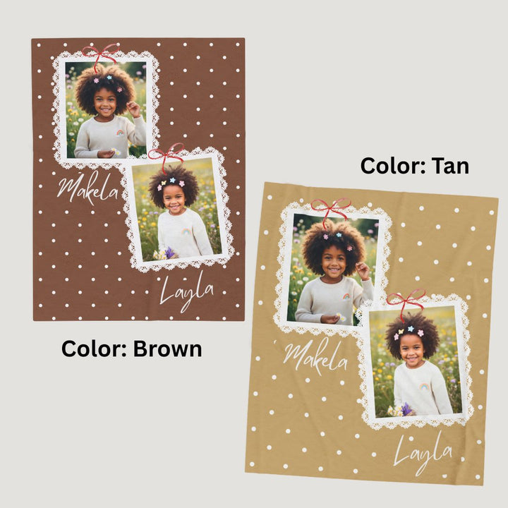 Personalized  Plush Blanket - Girly Double Frames