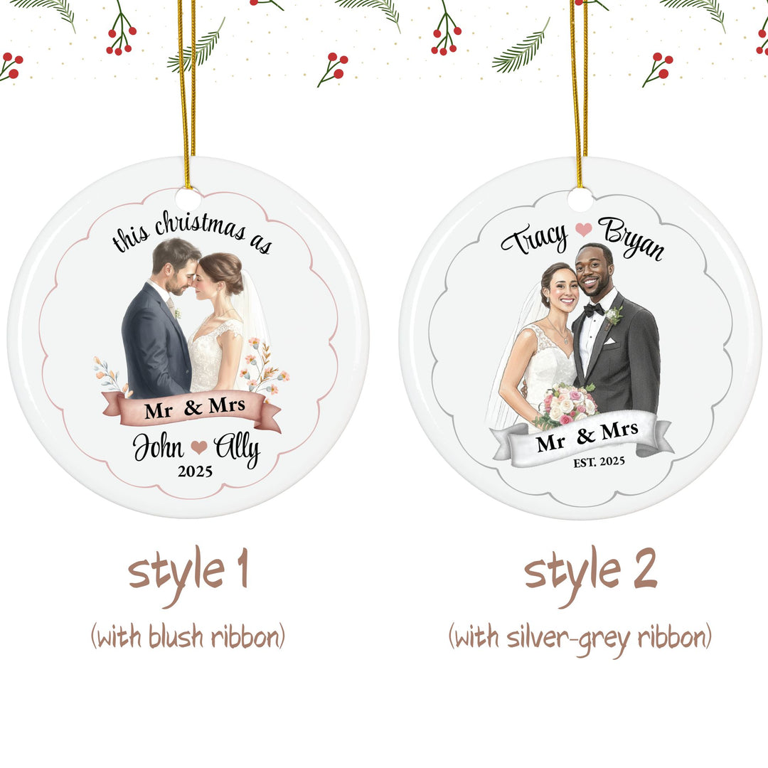 Personalized Photo Christmas Ornament: Wedding Picure Ornament