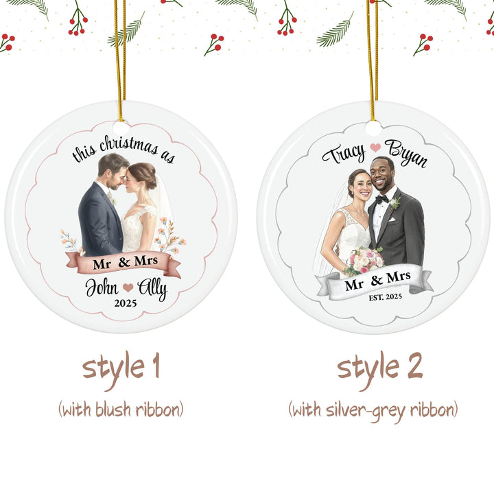 Personalized Photo Christmas Ornament: Wedding Picure Ornament