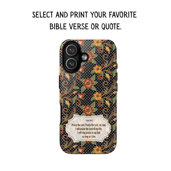 Modern Batik Pattern Tough Phone Cases Personalizable - Flower 3