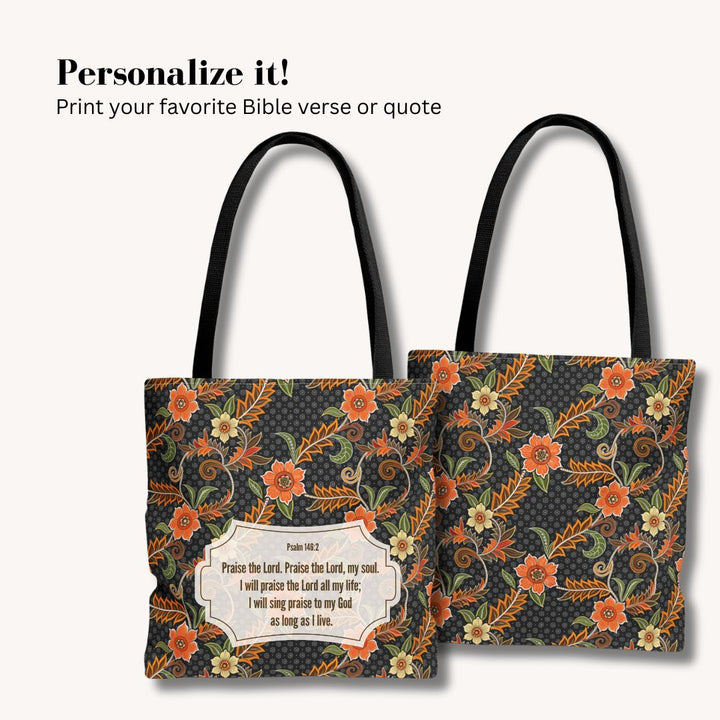 Batik Print Tote Bag -   Aesthetic Floral 1