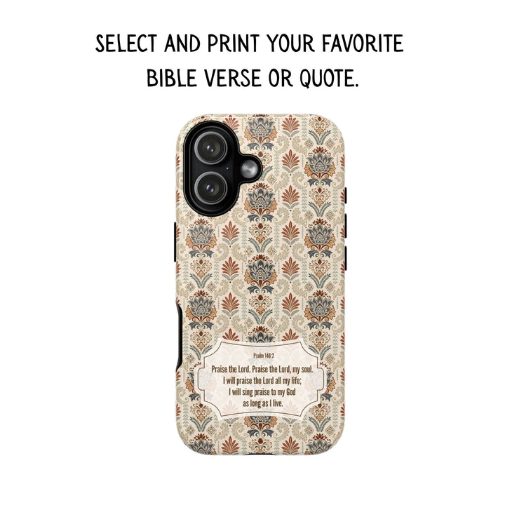 Modern Batik Pattern Tough Phone Cases Personalizable - Toile 2