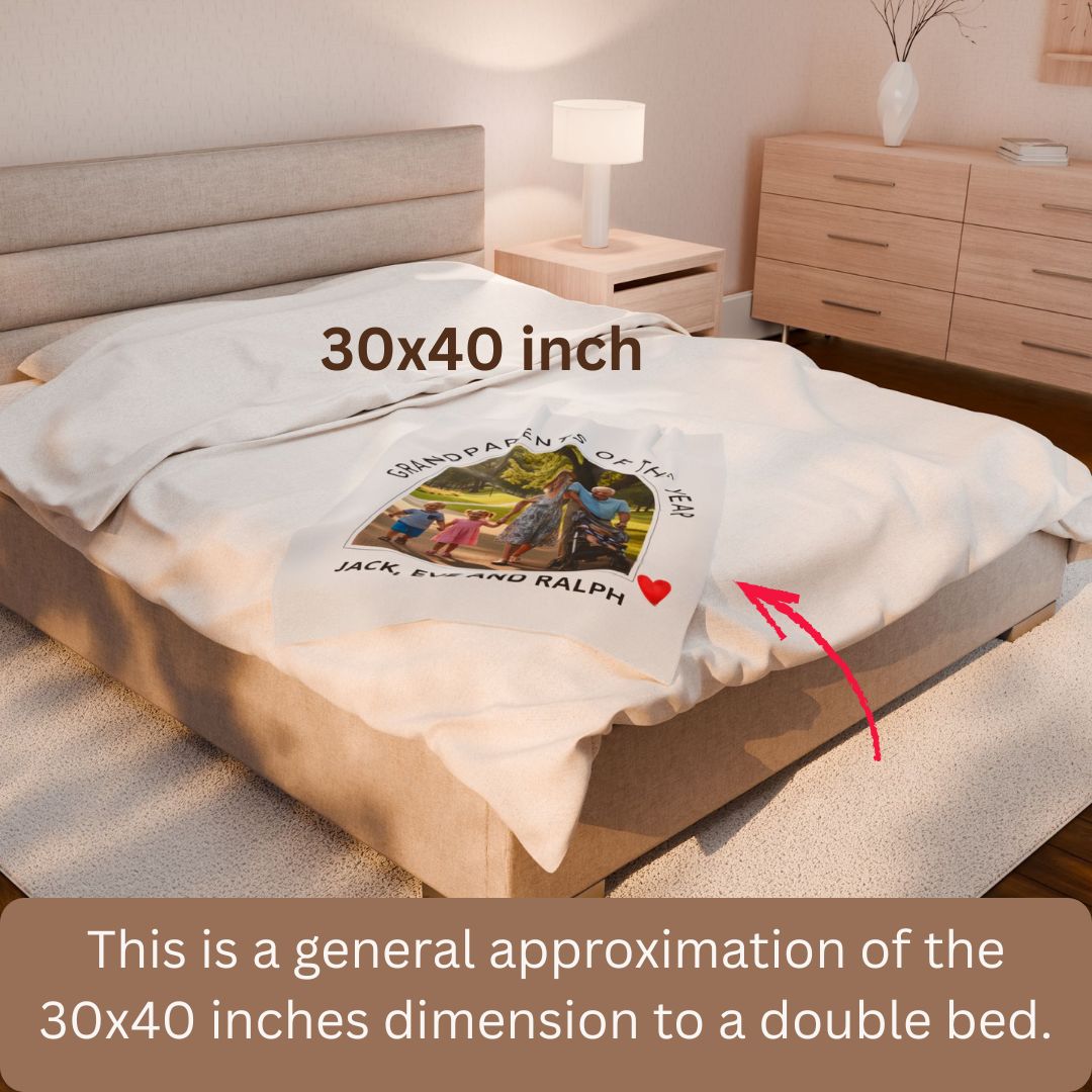 Personalized  Plush Blanket - Grandparents Of The Year