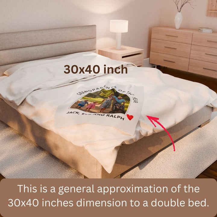Personalized  Plush Blanket - Grandparents Of The Year