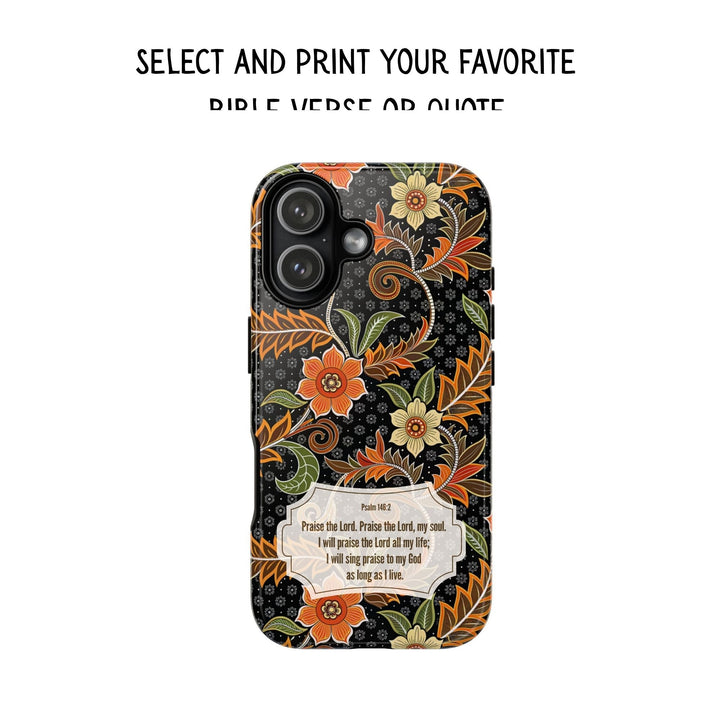 Modern Batik Pattern Tough Phone Cases Personalizable - Aesthetic Floral 1