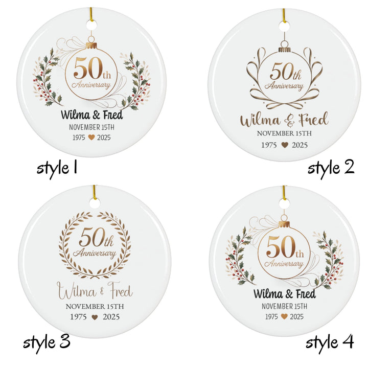 Personalized Christmas Ornament: 50th Anniversary