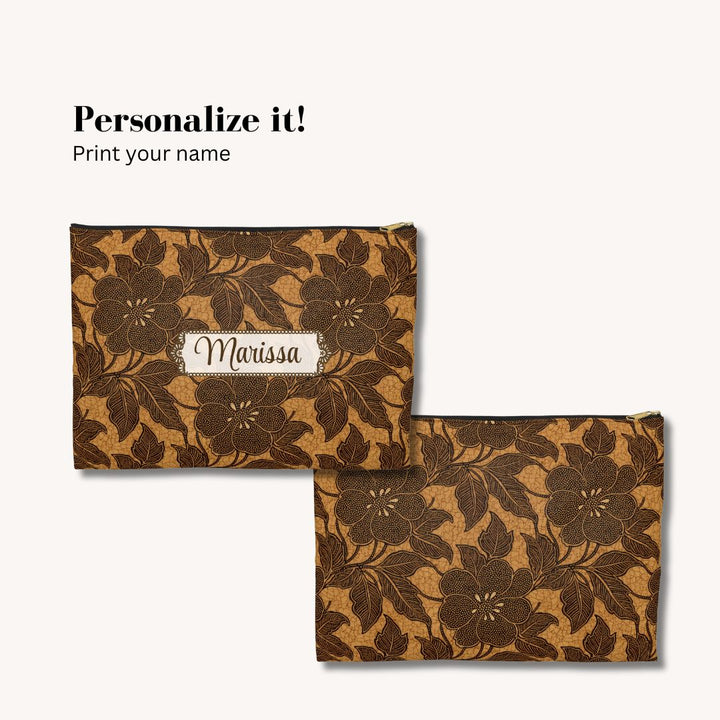 Batik Print Makeup And Accessory Pouch -  Traditional Pattern 9