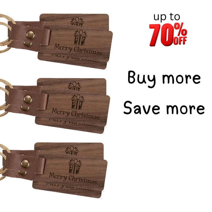 Personalized Wooden Keychain - Dark Brown