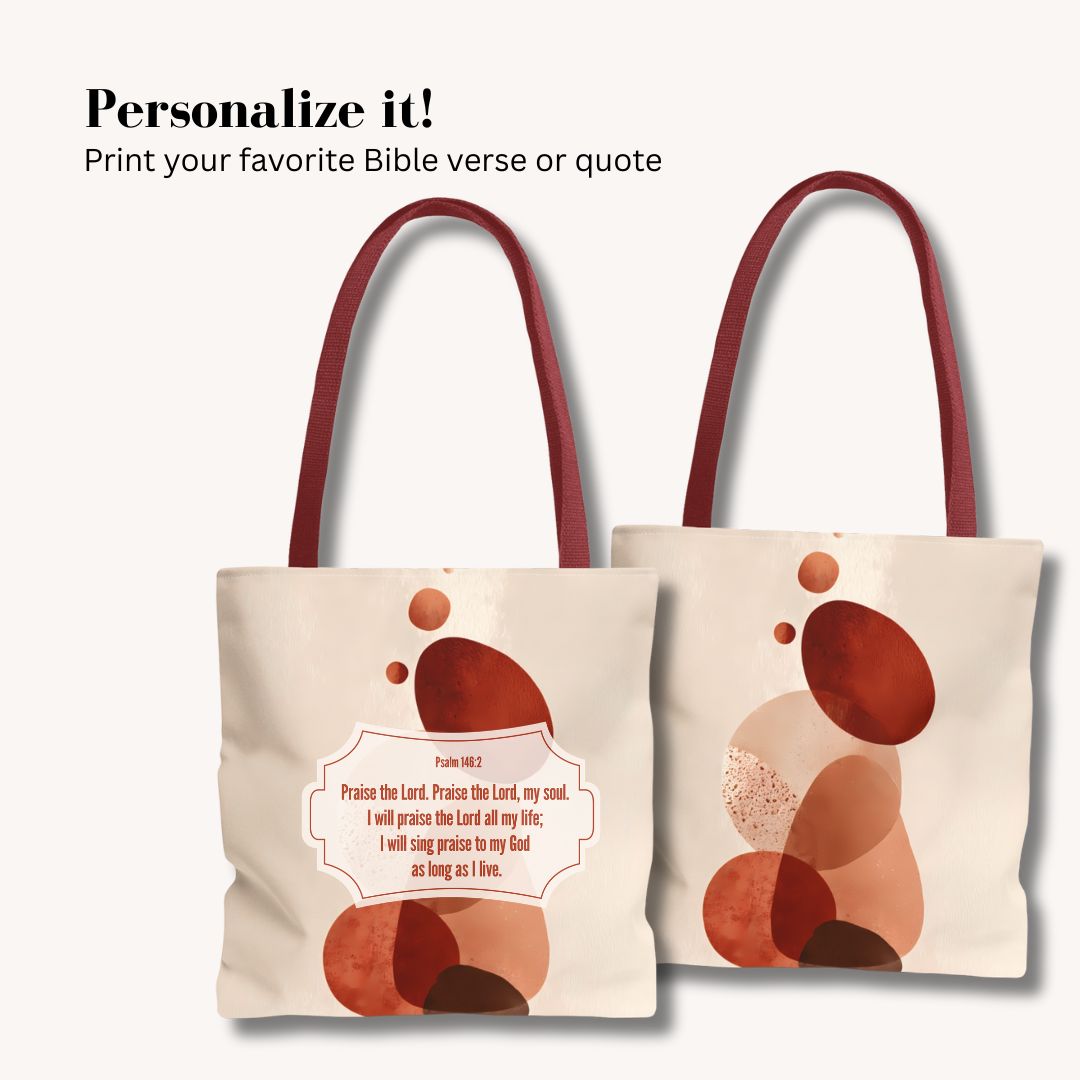 Abstract Print Tote Bag -   Warm Tones 2