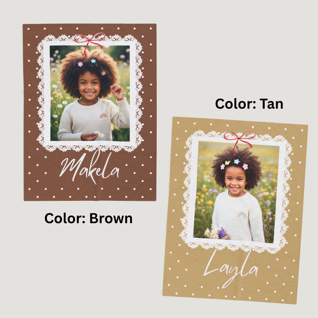 Personalized  Plush Blanket - Girly Frame