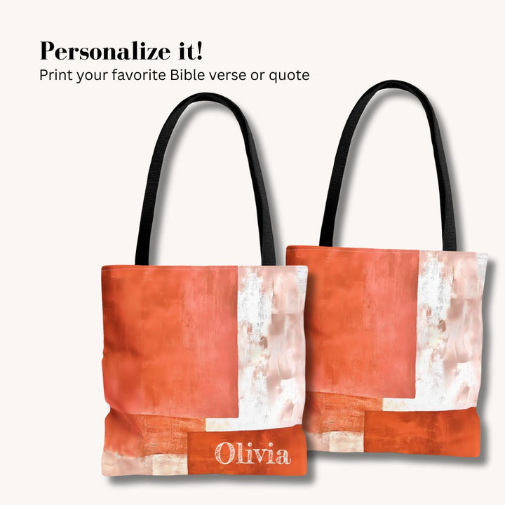 Abstract Print Tote Bag -   Abstract Orange