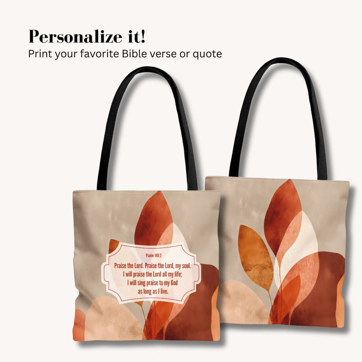 Abstract Print Tote Bag -   Orange Floral