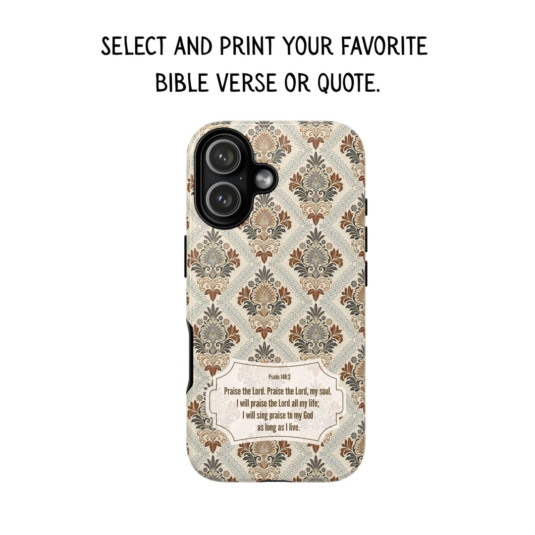 Modern Batik Pattern Tough Phone Cases Personalizable - Toile 3