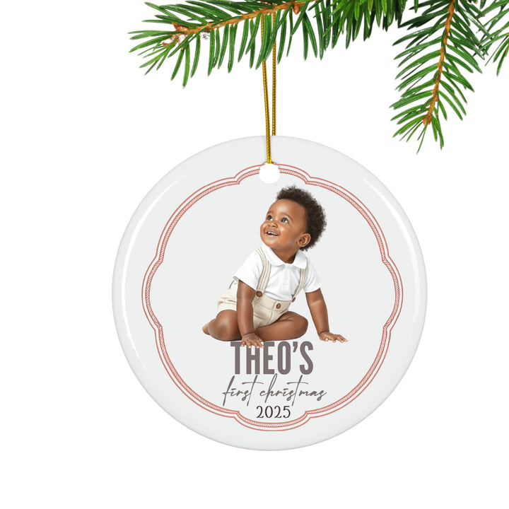 Personalized Photo Christmas Ornament: First Baby Ornament