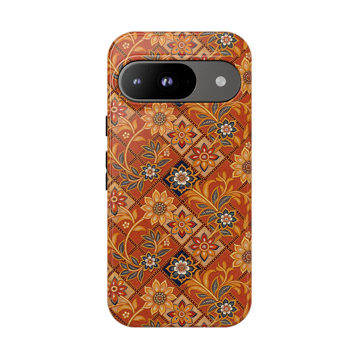 Modern Batik Pattern Tough Phone Cases Personalizable - Orange 1