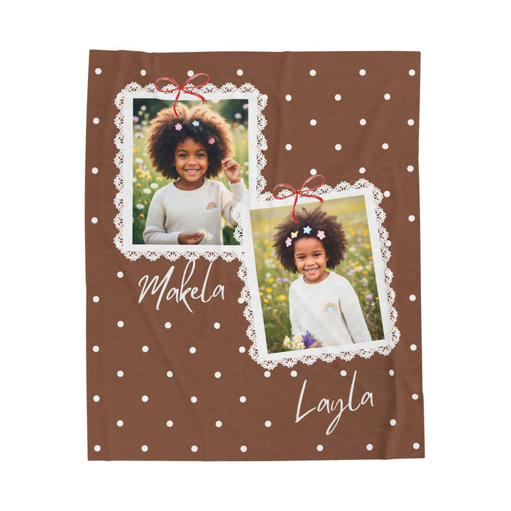 Personalized  Plush Blanket - Girly Double Frames